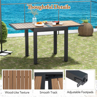 Tangkula Extendable Outdoor Dining Table Patio Dining Table
