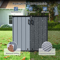 Tangkula 23.5 Cu.ft Outdoor Storage Shed with Floor & Lockable Door