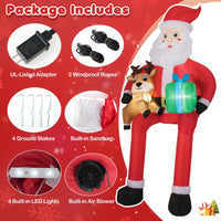 Décoration de Noël gonflable d'extérieur Père Noël 2,1 m Tangkula