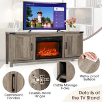 Tangkula Fireplace TV Stand with 23” Electric Fireplace Insert