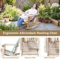 Tangkula Adirondack Rocking Chair Acacia Wood Patio Rocker(1/2)