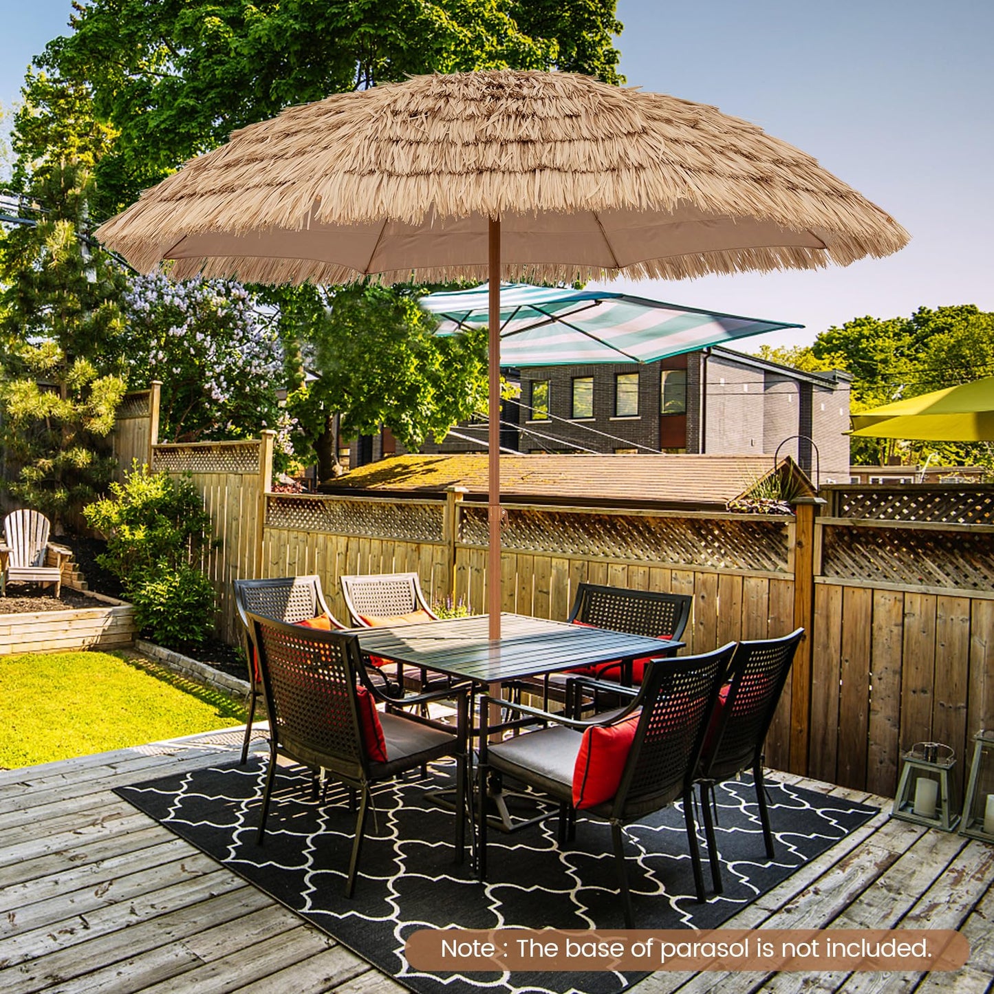 Tangkula 8Ft Tiki Patio Umbrella for Garden