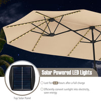 Tangkula 15.5 FT Extra-Large Patio Umbrella w/LED Solar Lights