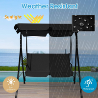 Tangkula 2-Person Patio Swing, Outdoor Yard Swing with Canopy & Cushion, Weather Resistant Steel Lounge Swing Chair