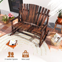 Tangkula 2-Person Wood Outdoor Rocking Chair