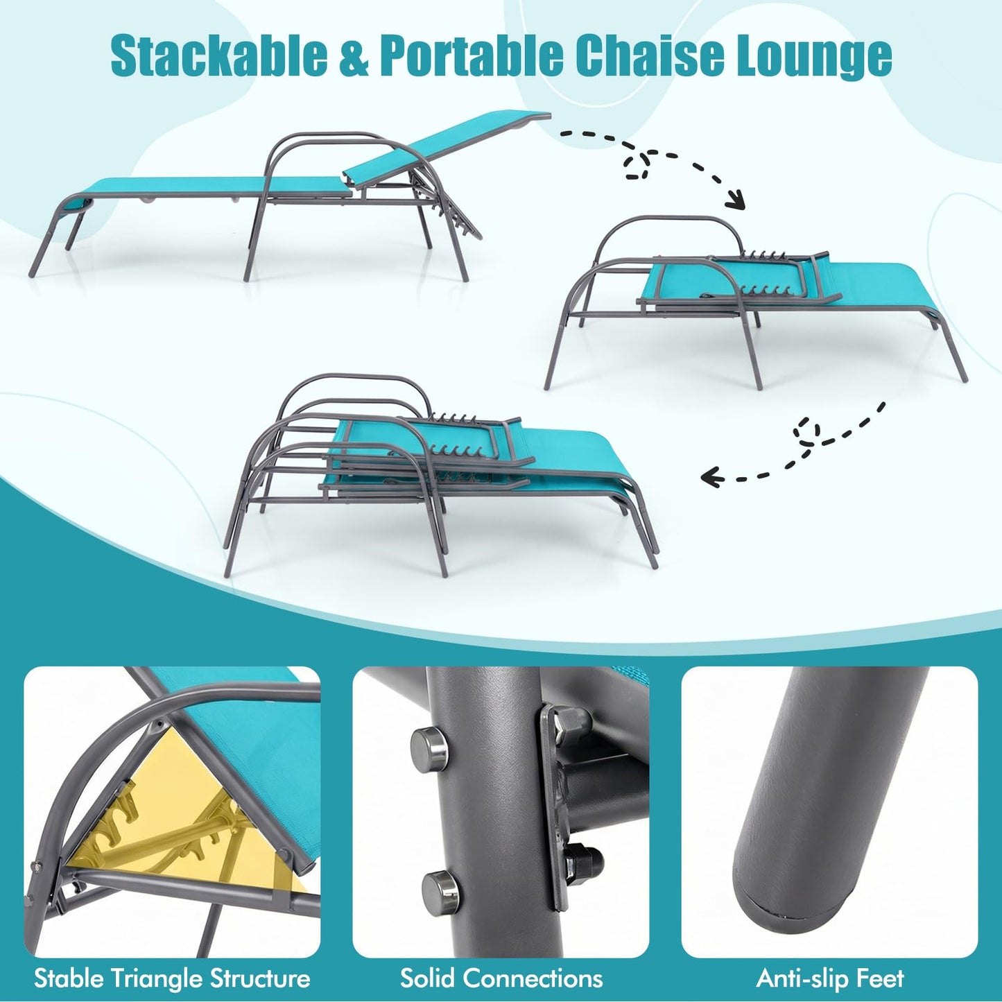 Tangkula Lounge Chair Outdoor Patio Chaise Lounge(1/2)