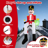 Tangkula 8.7 FT Inflatable Christmas Nutcracker Hanging Decoration