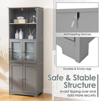 Tangkula Tall Bathroom Storage Cabinet, Freestanding Floor Cabinet
