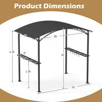 Tangkula 8 x 5 FT Grill Gazebo with 2 Metal Shelves