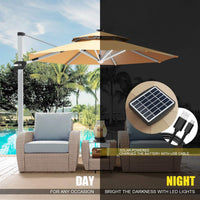 Tangkula 10 FT LED Cantilever Offset Hanging Patio Umbrella