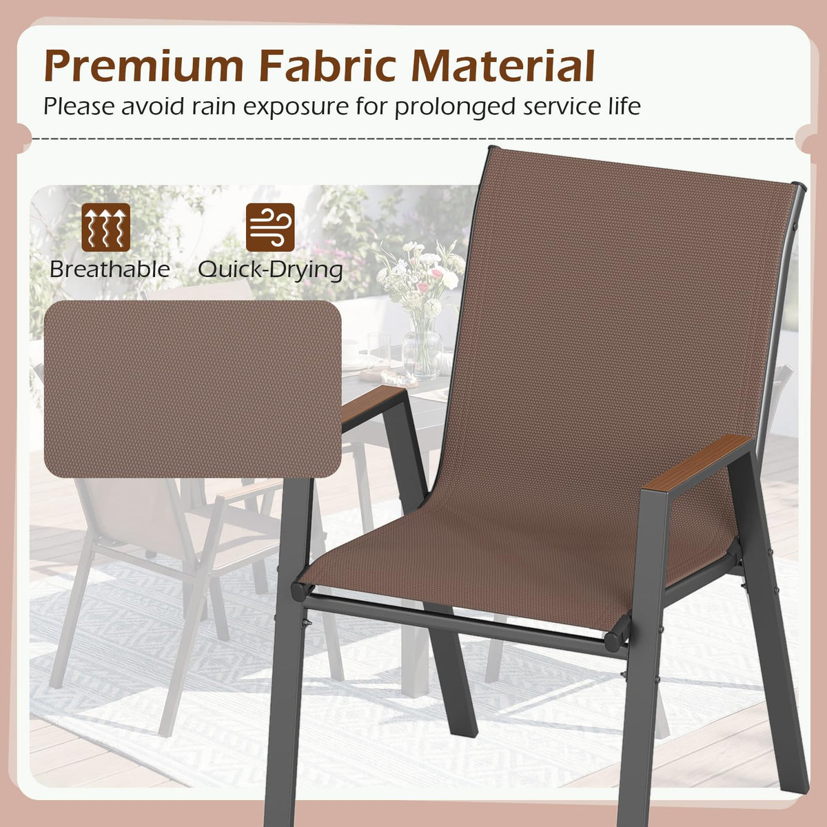 Tangkula Stackable Patio Chairs(4/8)