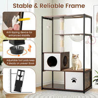 Tangkula Modern Cat Tree 52 Inch Multi-Level Cat Tower for Indoor Cats