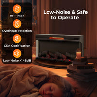 Tangkula 36 Inch 3-Sided Electric Fireplace, 1500W Recessed Fireplace Insert w/ 7-Color Flame