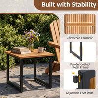 Tangkula 18" Square Acacia Wood Patio Side Table