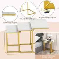 Tangkula Nesting Table Set of 3 Rectangle Stacking Side End Table with Wood Top & Metal Legs