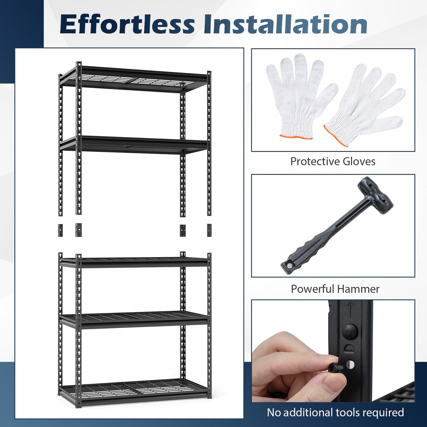 Tangkula 5-Tier Metal Garage Shelving Units with 2000 LBS Capacity (1/2/3/4)