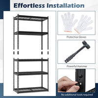 Tangkula 5-Tier Metal Garage Shelving Units with 2000 LBS Capacity (1/2/3/4)