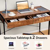 Tangkula Computer Desk with 2 Drawers