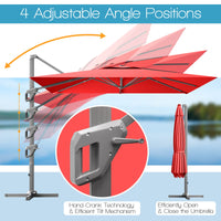 Tangkula 10FT Patio Cantilever Umbrella for Garden Backyard
