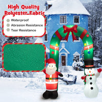 Tangkula 8 FT Christmas Inflatable Archway w/ Santa Claus & Snowman