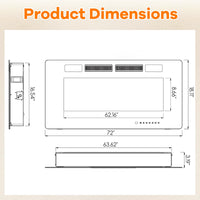 Tangkula 72 Inches Recessed & Wall Mounted WiFi Enabled Electric Fireplace