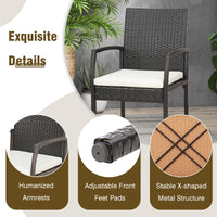 Tangkula Ensemble de salle à manger de jardin 9 pièces en rotin avec table en bois d'acacia