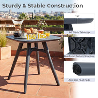 Tangkula 28" Square Outdoor Dining Table for Garden