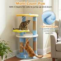 Tangkula 29 Inch Multi-Level Cat Tower with Jute Scratching Posts