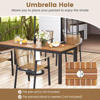 Tangkula 9 Pieces Patio Dining Set for 8 Quick-Drying Fabric Acacia Wood & Metal Frame