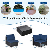 Tangkula 7 Piece Patio Furniture Set with Pillows and Cushions