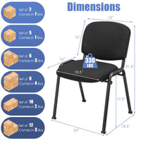 Tangkula Conference Room Chairs, Stackable Office Guest Chairs with Upholstered Back & Seat