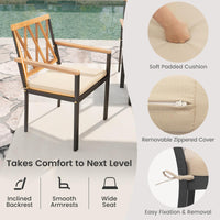 Tangkula 9 Piece Patio Dining Set（Natural）
