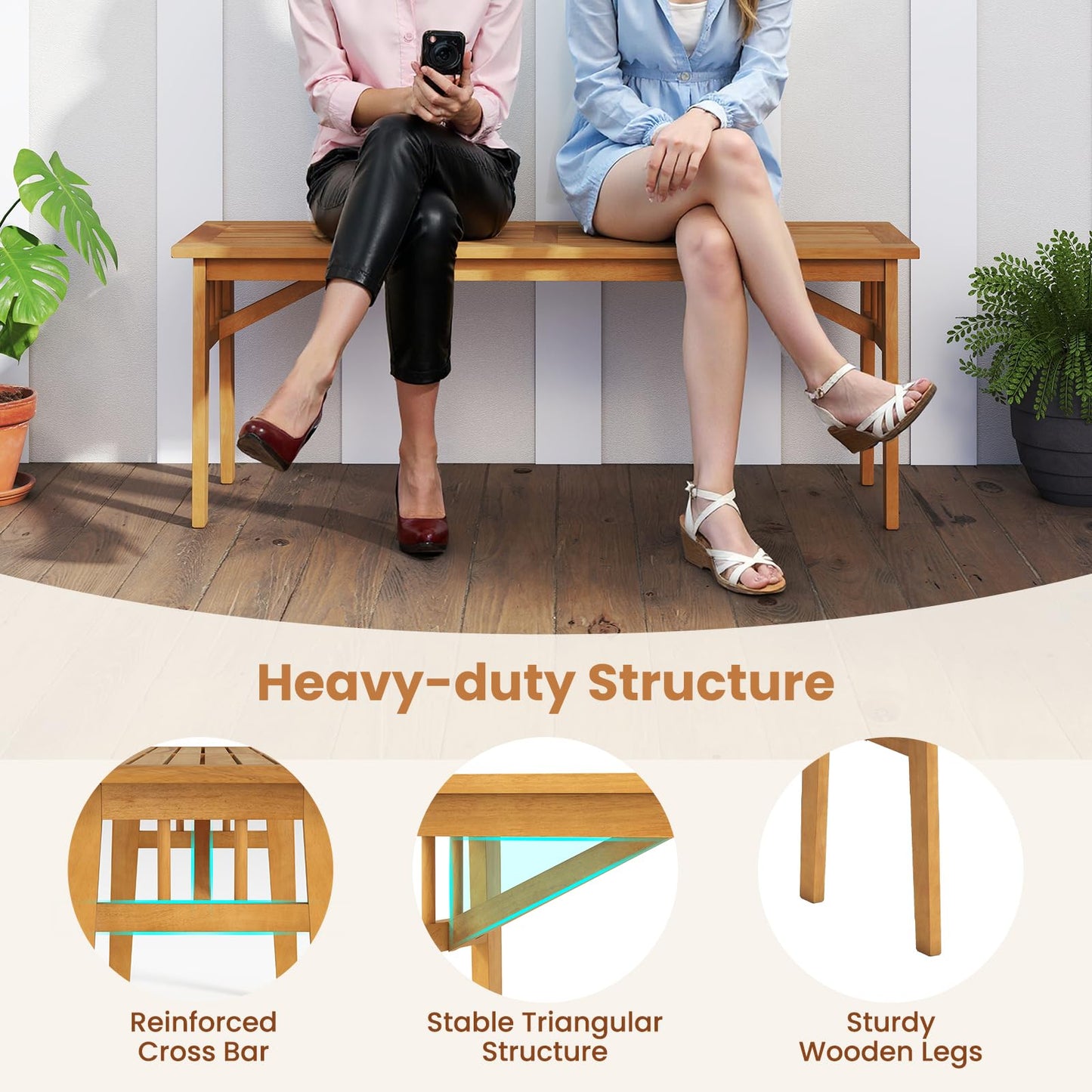 Tangkula 3 Pieces Patio Dining Set