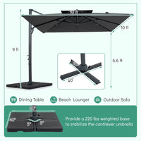 Tangkula 10 FT Patio Umbrella with Base Included