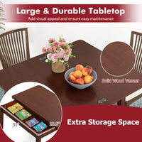 Tangkula 40" Foldable Dining Table w/Solid Rubber Wood Legs