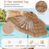 Tangkula 9 FT Solar Tiki Patio Umbrella | PE Grass