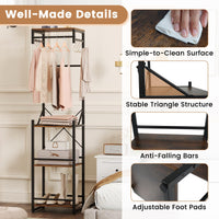Tangkula Industrial Narrow Coat Rack Freestanding