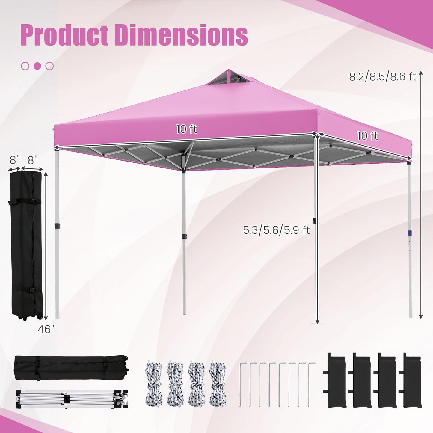 Tangkula 10 x10 Ft Pop Up Canopy with Center Lock