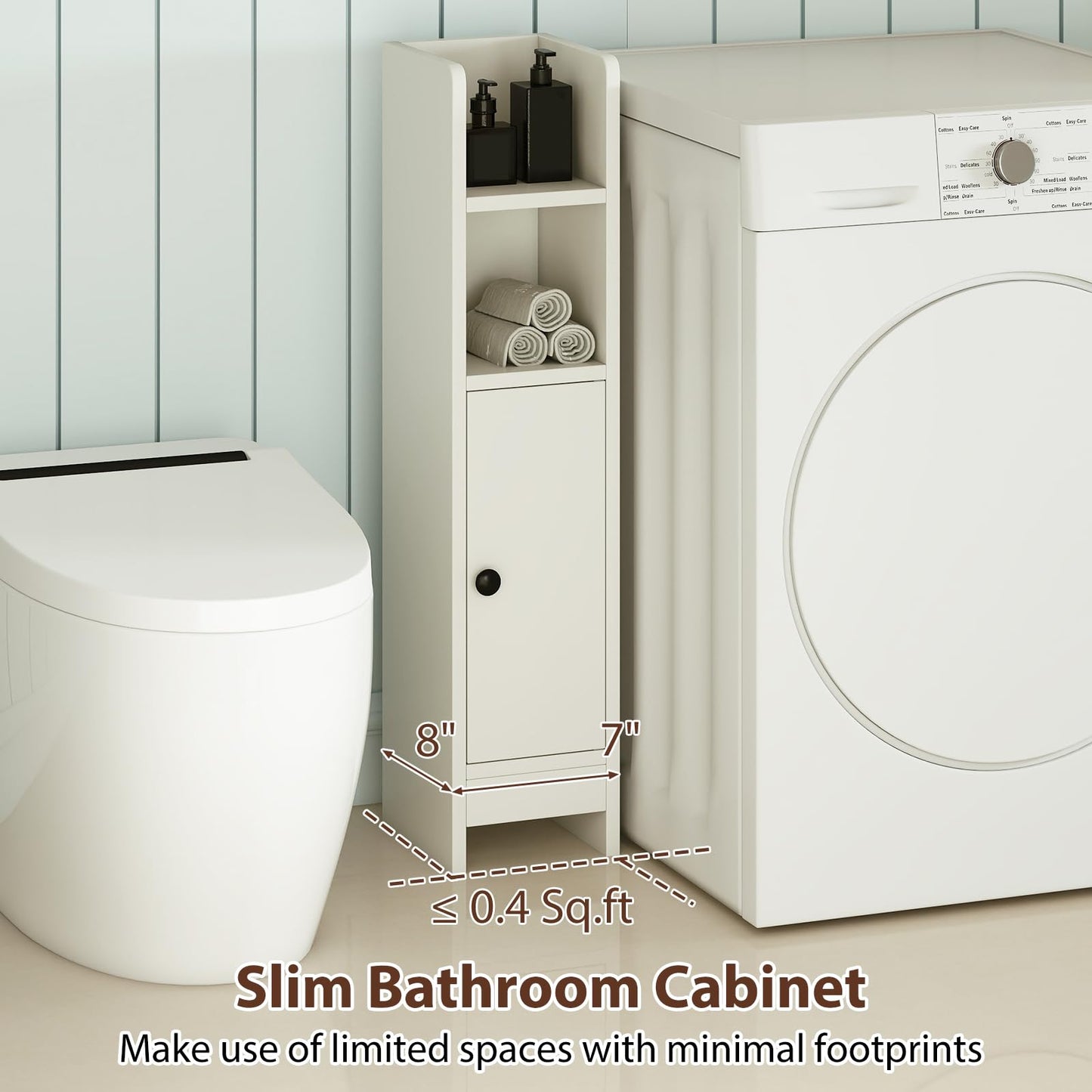 Tangkula Small Bathroom Storage Cabinet for Small Spaces