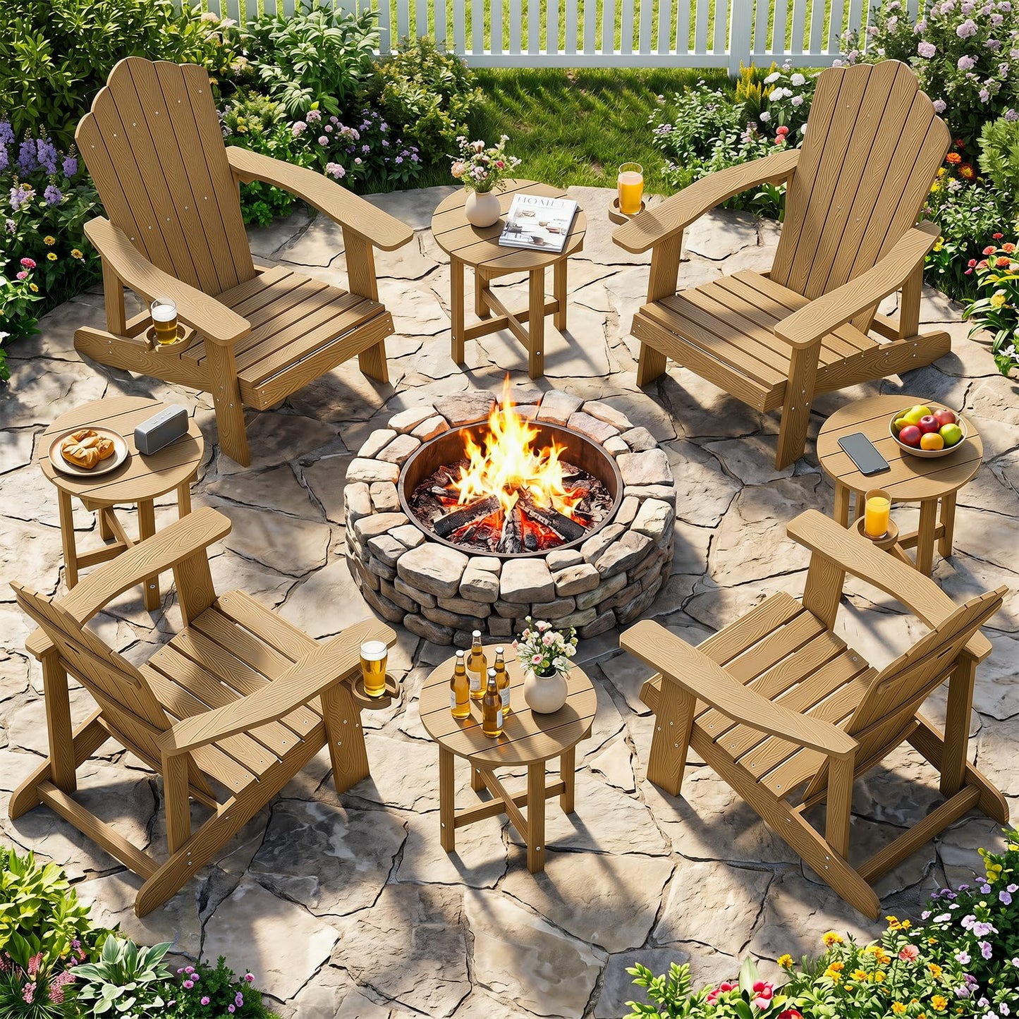 Tangkula Outdoor Side Table HIPS Adirondack Side Table(1/2)