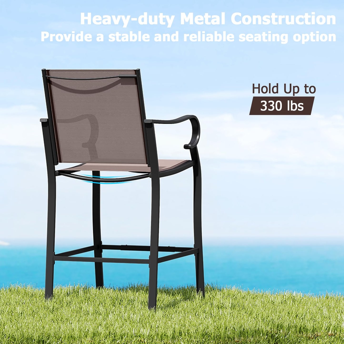 Tangkula Outdoor Counter Height Bar Stools Set of 2/4