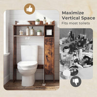 Tangkula Over The Toilet Storage Cabinet with Toilet Paper Holder