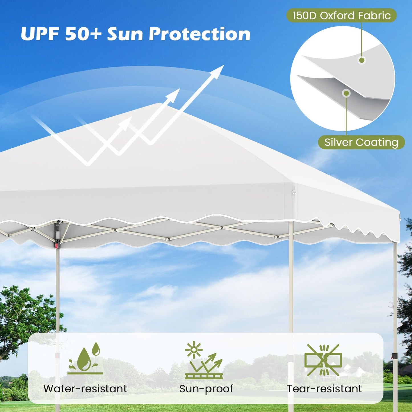 Tangkula 10x10 FT Pop Up Canopy UPF50+ Easy Set up Instant Tent with Wheeled Bag