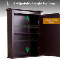 Tangkula Bathroom Cabinet with Mirror, Mirrored Wall-Mounted Storage Medicine Cabinet