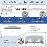 Tangkula 10x20 FT Pop Up Canopy with Center Lock