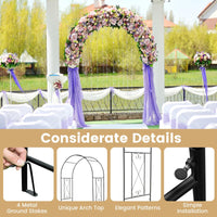 Tangkula 7.2 ft Garden Arbor Metal Arch