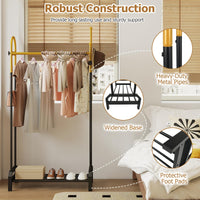 Tangkula Heavy Duty Clothes Rack with Double Hanging Rods
