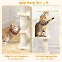 Tangkula Arbre à Chat Multi-Niveaux de 168 cm, Meuble d'Escalade pour Chats d'Intérieur