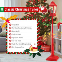 Tangkula 5.3 Ft 2-in-1 Musical Christmas Snow Globe Lamp Post Decorations