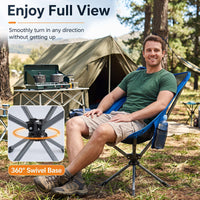 Tangkula 360° Swivel Portable Folding Camping Chair w/Carry Bag